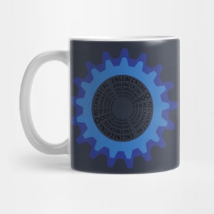 mechanical engineering text & logo gear image Mug